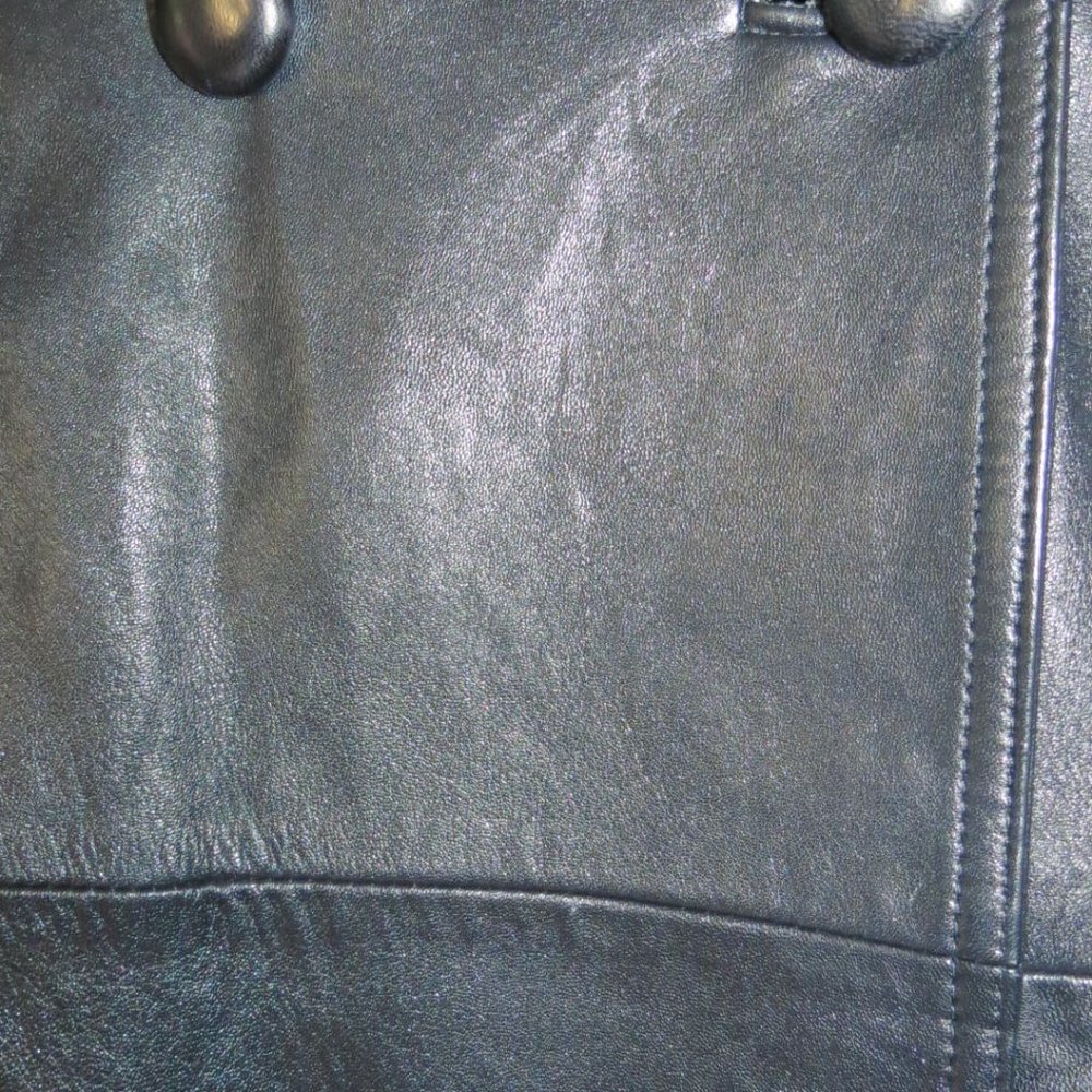 AUS-MOUTON AUSTRALIA - vintage double breasted leather coat - size med - Picture 4 of 8